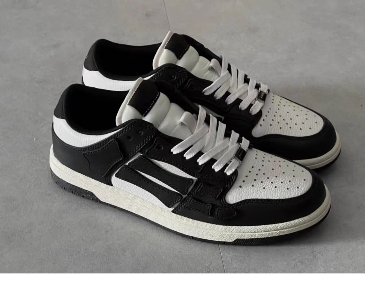 2023SS Bone Shoes Lychee Grain Top Layer Cowhide Low-top Leisure Board Shoes