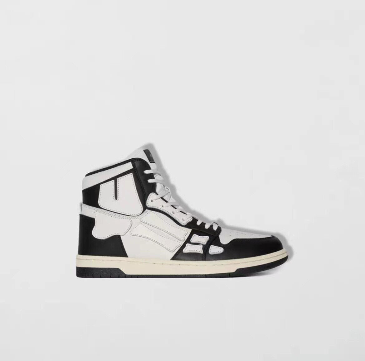 2023SS Bone Shoes Lychee Grain Top Layer Cowhide High-top Leisure Board Shoes