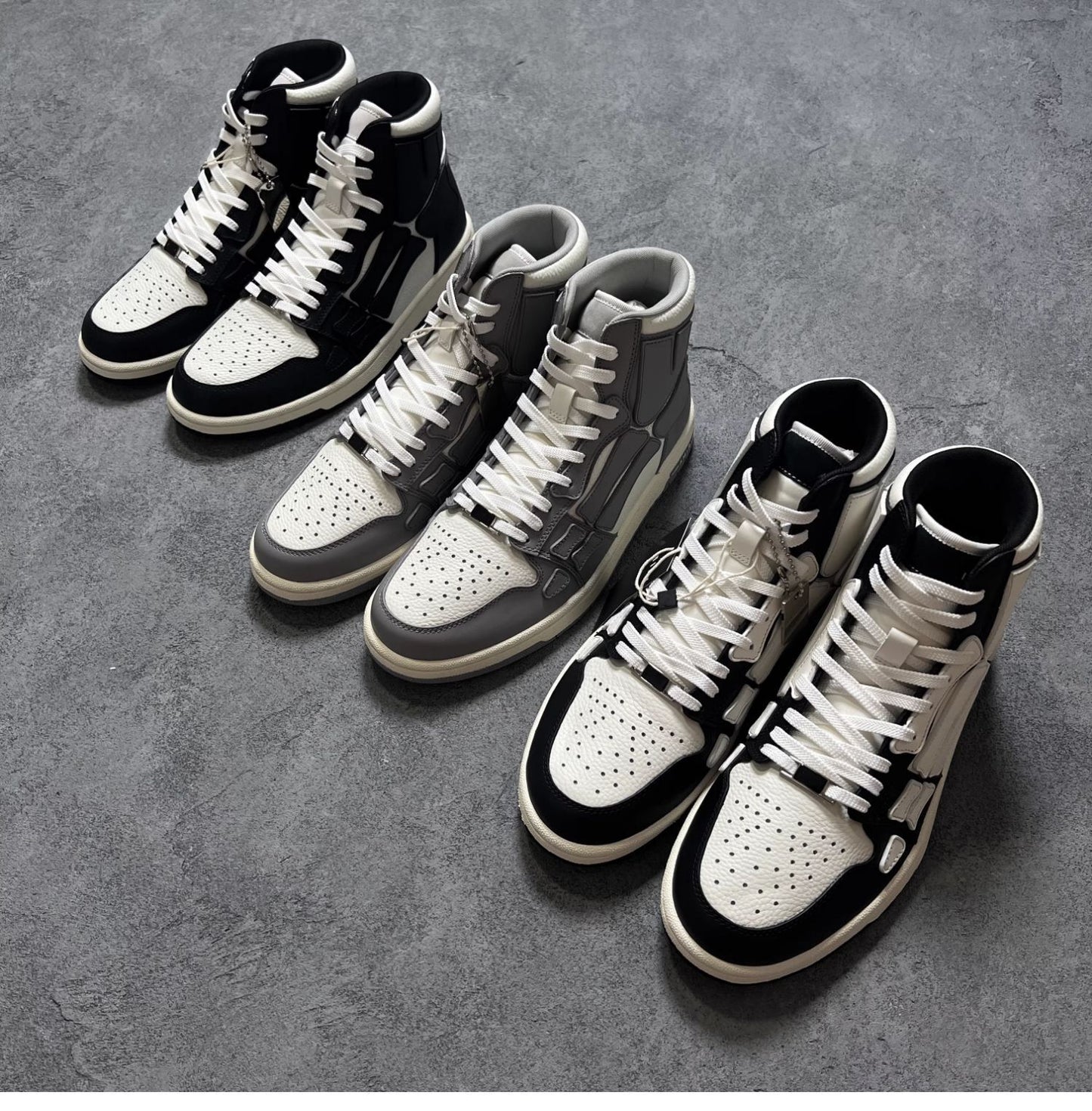 2023SS Bone Shoes Lychee Grain Top Layer Cowhide Low-top Leisure Board Shoes