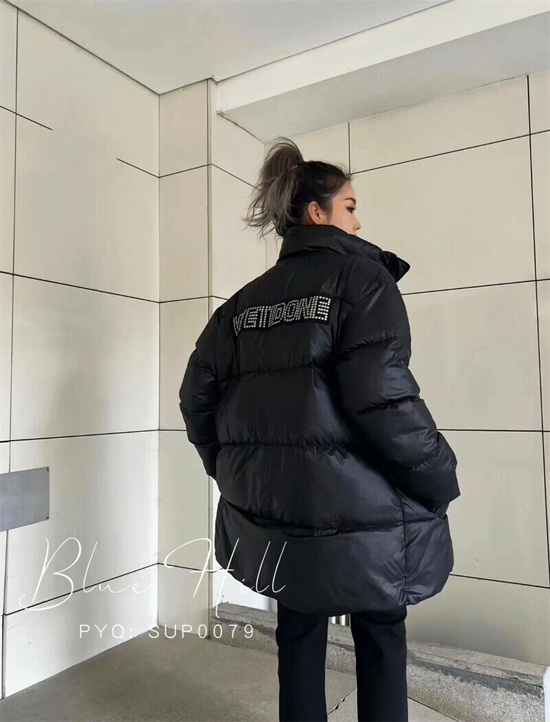 WE11DONE 22FW Correct Vers Rivet Logo Down Jacket Stand Collar Zipper Loose Coat