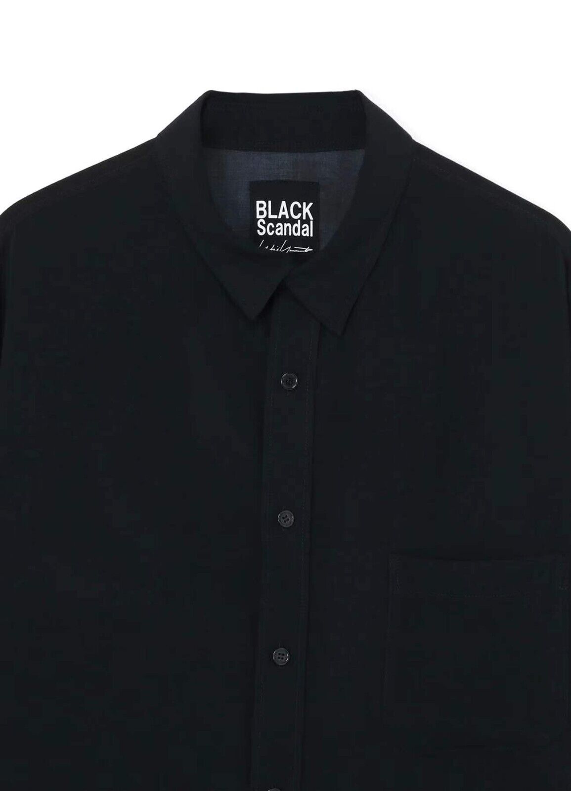 Yohji Yamamoto Vibe 23ss Asura Unisex Overlape Print Top Black Long Loose Shirt
