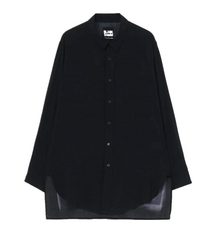 Yohji Yamamoto Vibe 23ss Asura Unisex Overlape Print Top Black Long Loose Shirt