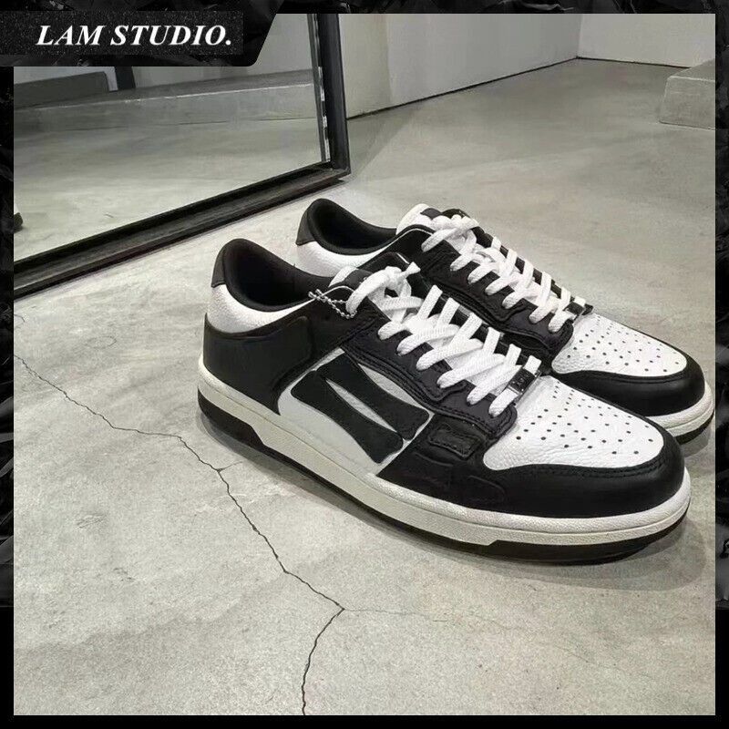2023SS Bone Shoes Lychee Grain Top Layer Cowhide Low-top Leisure Board Shoes