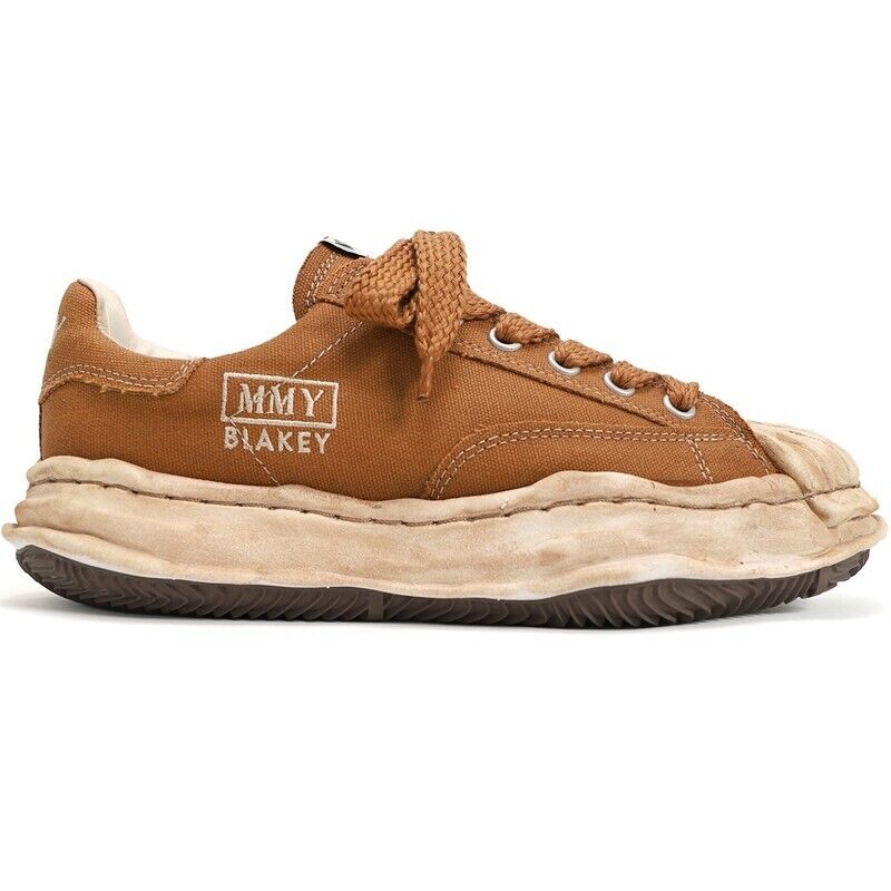 Mitsuharu Sanyuan Vintage Style Unisex Distressed Shell-Toe MMY Canvas Sneakers