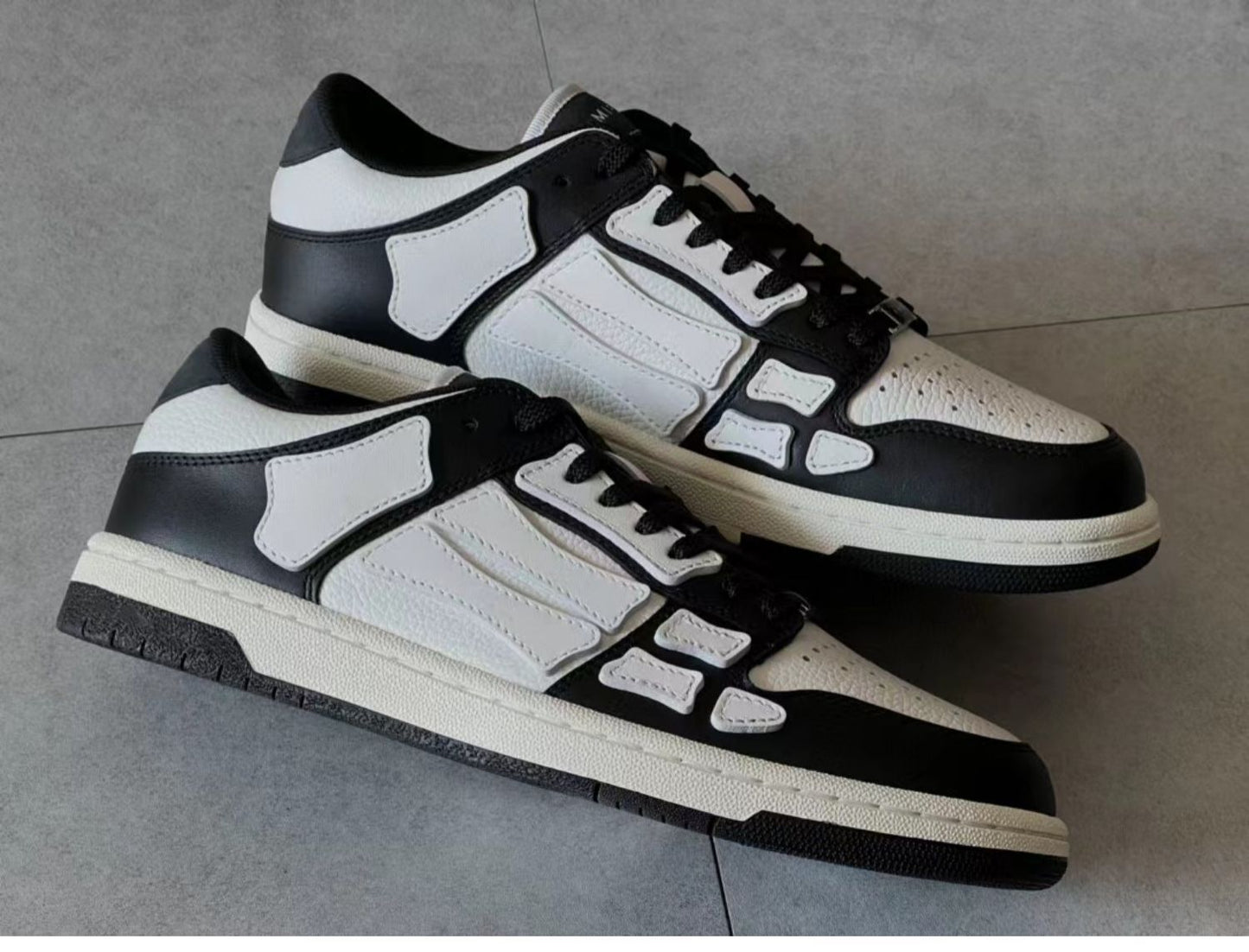 2023SS Bone Shoes Lychee Grain Top Layer Cowhide Low-top Leisure Board Shoes
