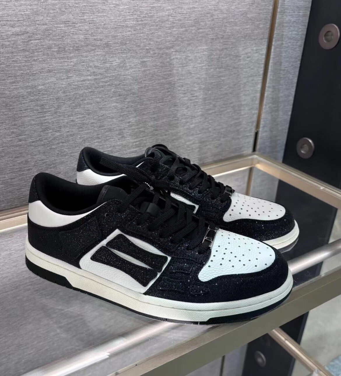 2023SS Bone Shoes Lychee Grain Top Layer Cowhide Low-top Leisure Board Shoes