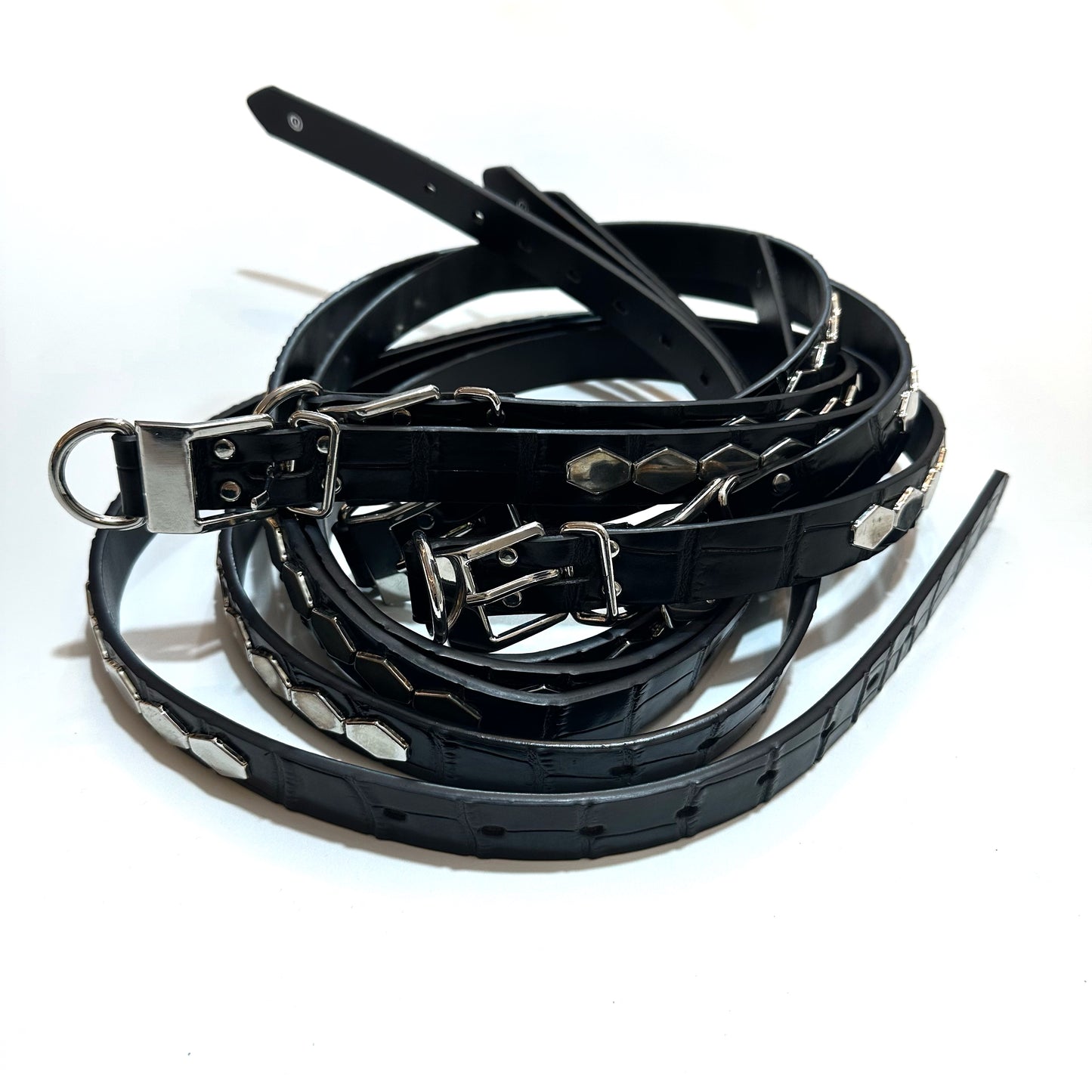 UNDERCOVER AW06 AFFA Archive Belt Scale-Embossed Crocodile Leather Armor Plating