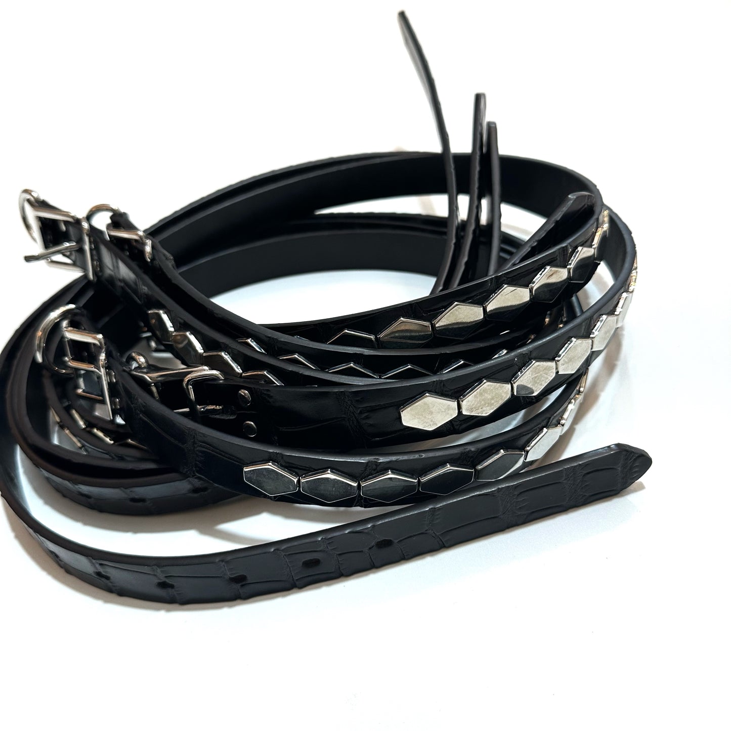 UNDERCOVER AW06 AFFA Archive Belt Scale-Embossed Crocodile Leather Armor Plating