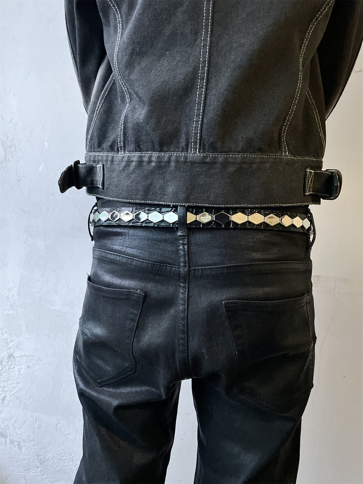 UNDERCOVER AW06 AFFA Archive Belt Scale-Embossed Crocodile Leather Armor Plating