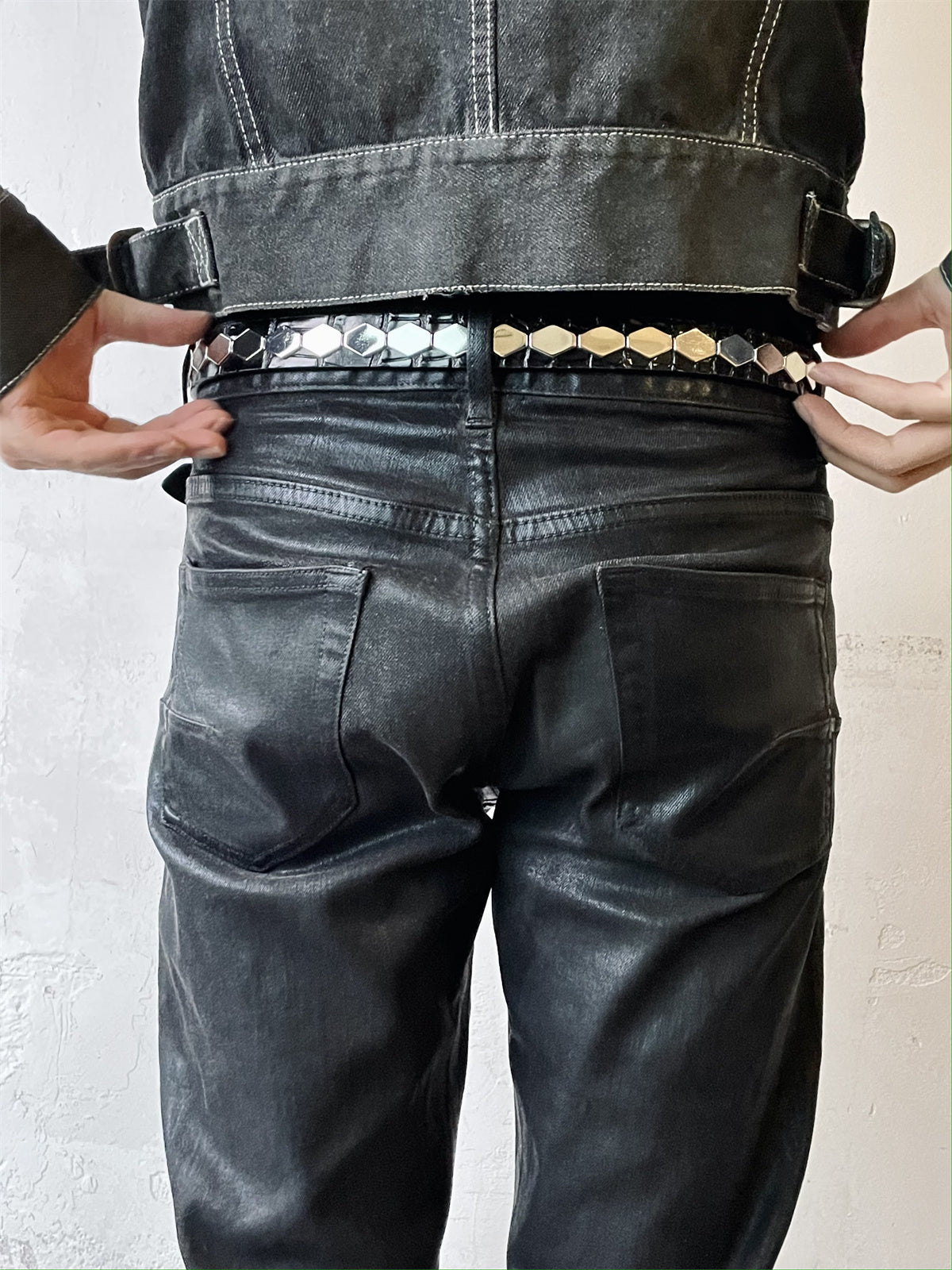 UNDERCOVER AW06 AFFA Archive Belt Scale-Embossed Crocodile Leather Armor Plating