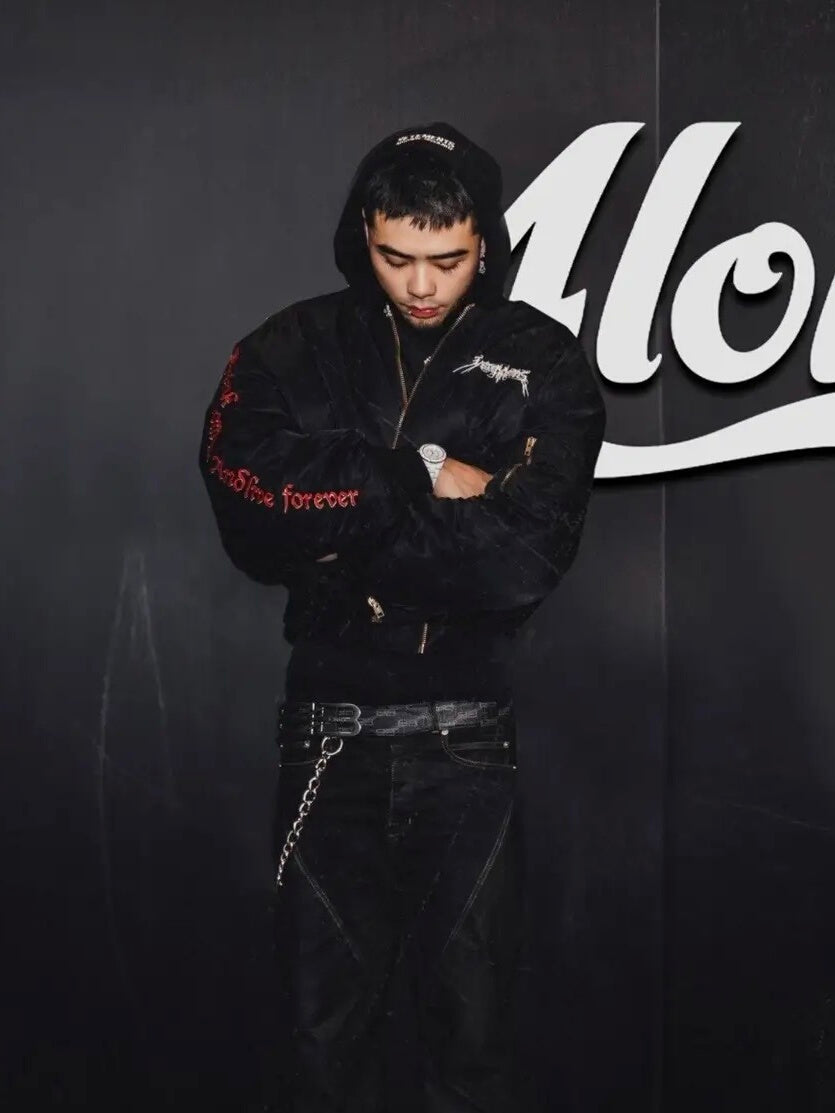 VTM Archive Pentagram Bomber - Cropped Hooded Puffer Jacket Thome Browne