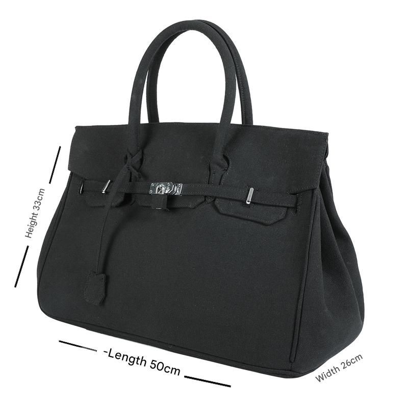 donclick Designer Washed Canvas Birkin Handbag Tote - Non-ReadyMade Vintage Vibe