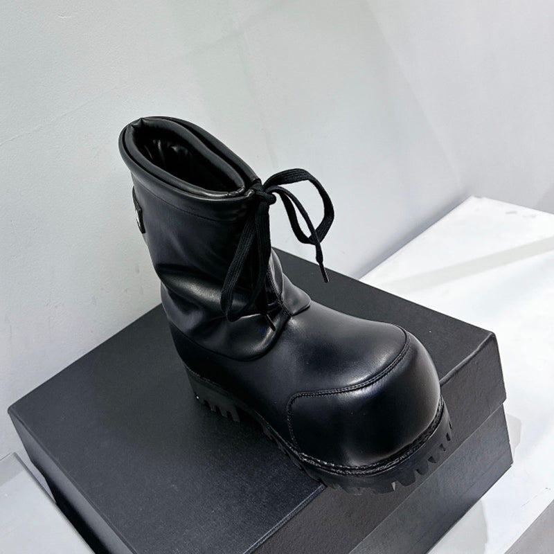 Self-made Parisian Snow Boots Ski Waterproof Anti-Slip Big Head Short Boots