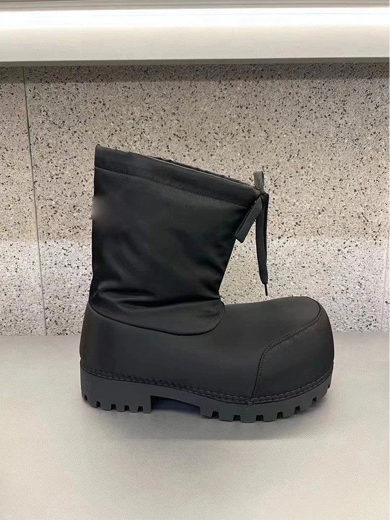 Self-made Parisian Snow Boots Ski Waterproof Anti-Slip Big Head Short Boots