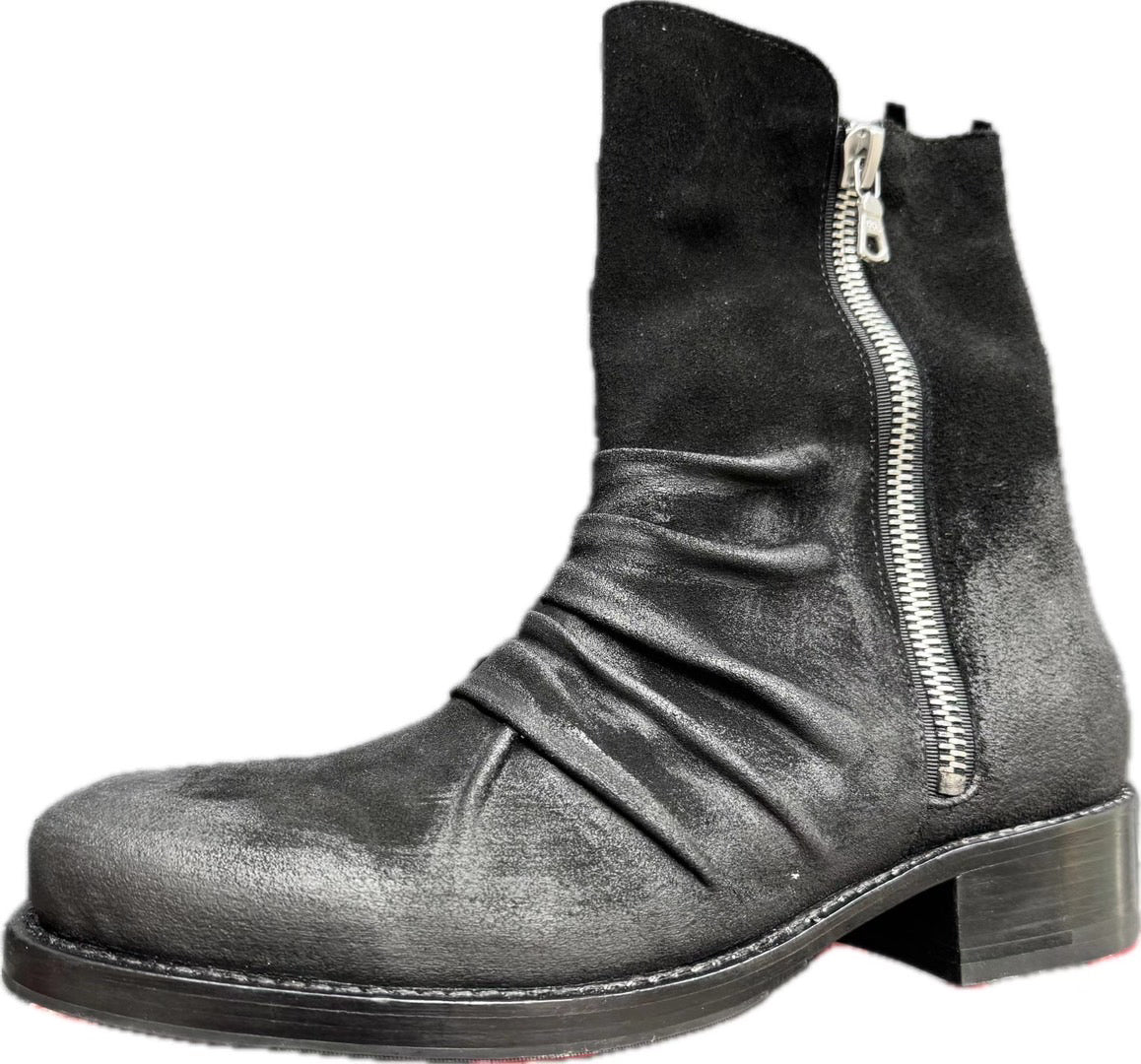 Self-made AMIRI 16OG Crinkled Chelsea Boots -Distressed Leather Ankle Boots