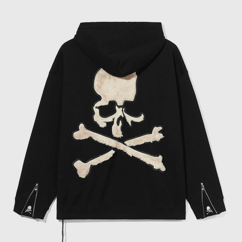 Mastermind Dark Skull Rabbit Fur Embroidery Faux Fur Heavyweight MMJ Hoodie