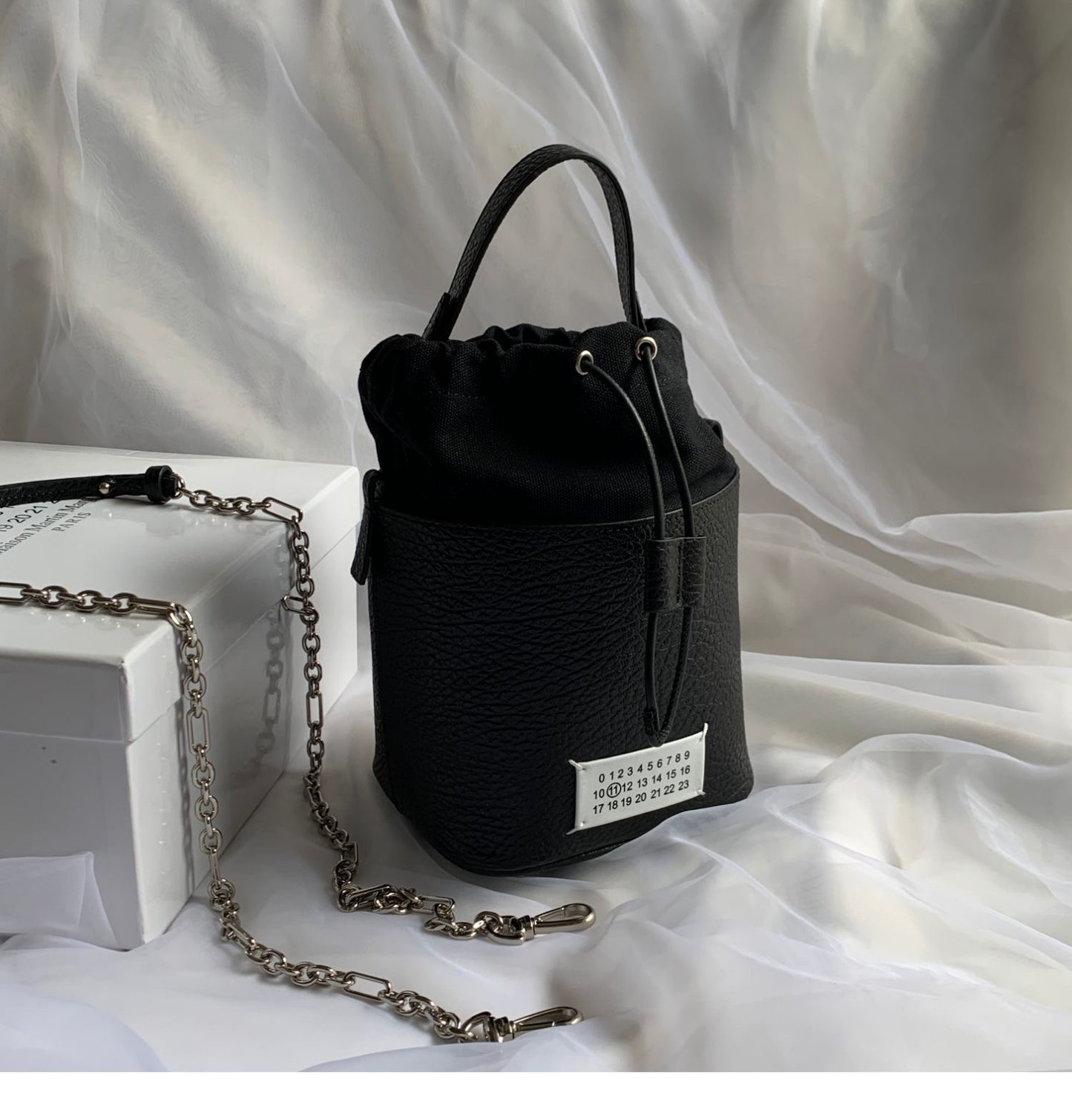 Self-made MM6 Chain Bucket Maison Margiela Bag - Classic Leather Tote 5AC