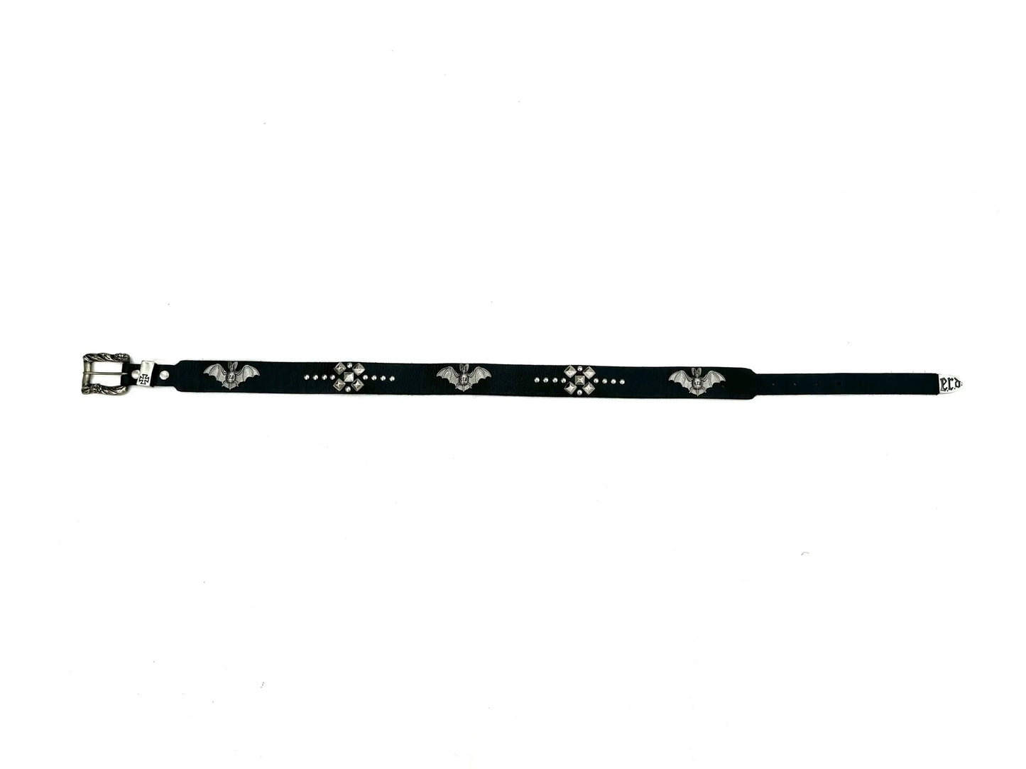 ERD SS24 'Depressed Heir' Bat-Studded Punk Belt - Top-Grain Cowhide Rocker Strap