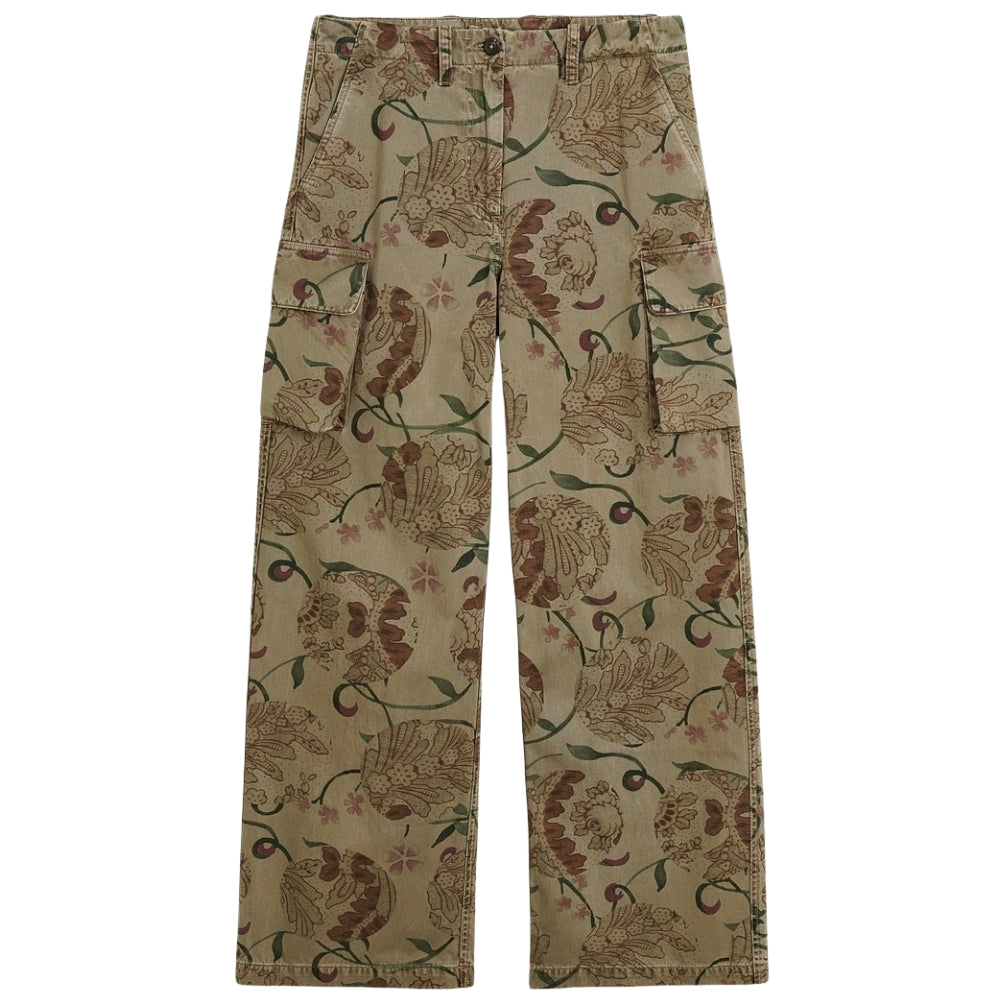 donclickin Our Legacy Floral Print Mountain Cargo Pants - Casual Brown Workwear