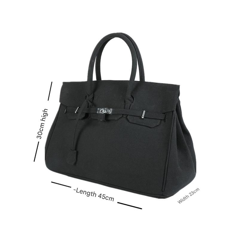 donclick Designer Washed Canvas Birkin Handbag Tote - Non-ReadyMade Vintage Vibe