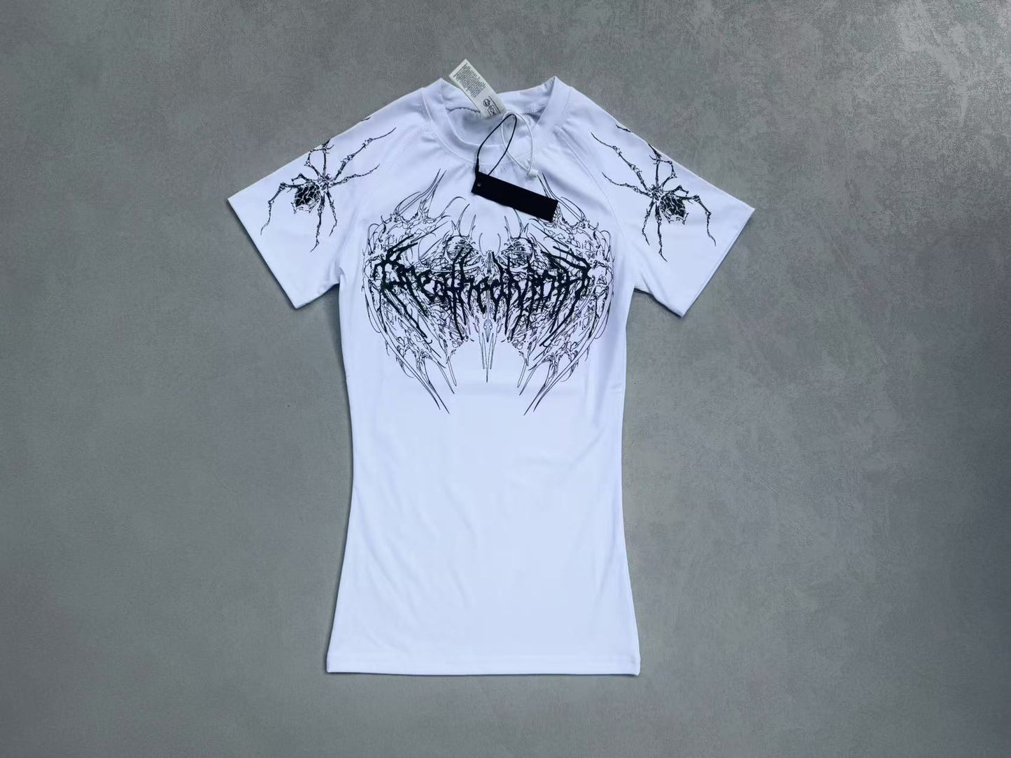 Breathedivinity Gothic Fitness Tee - Moisture-Wicking Stretch Short Sleeve