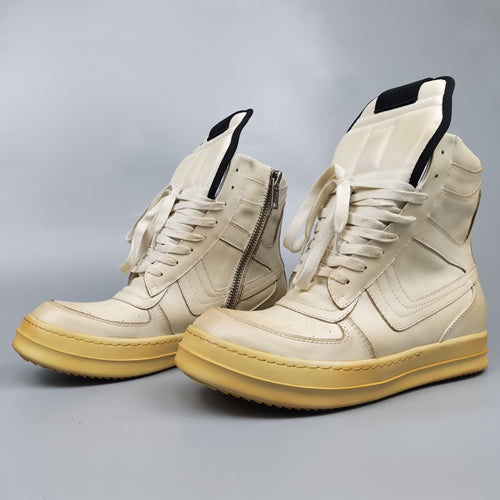Self-made Rick Owen Reverse Triangle High-Top Leather Shoes Thick Sole Sneakers