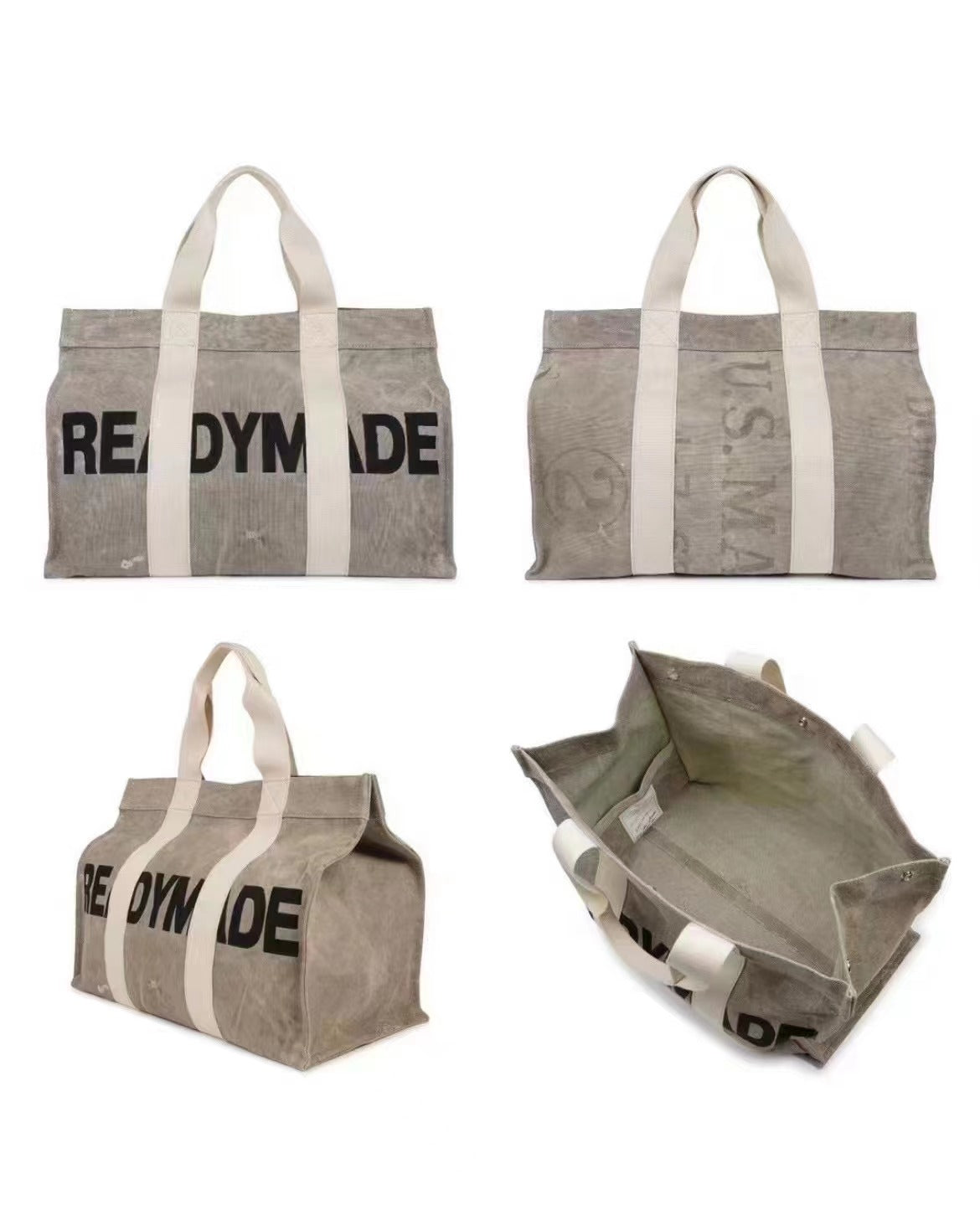 Custom Readymade Easy Canvas Tote - Vintage Washed Two-Tone Casual Handbags