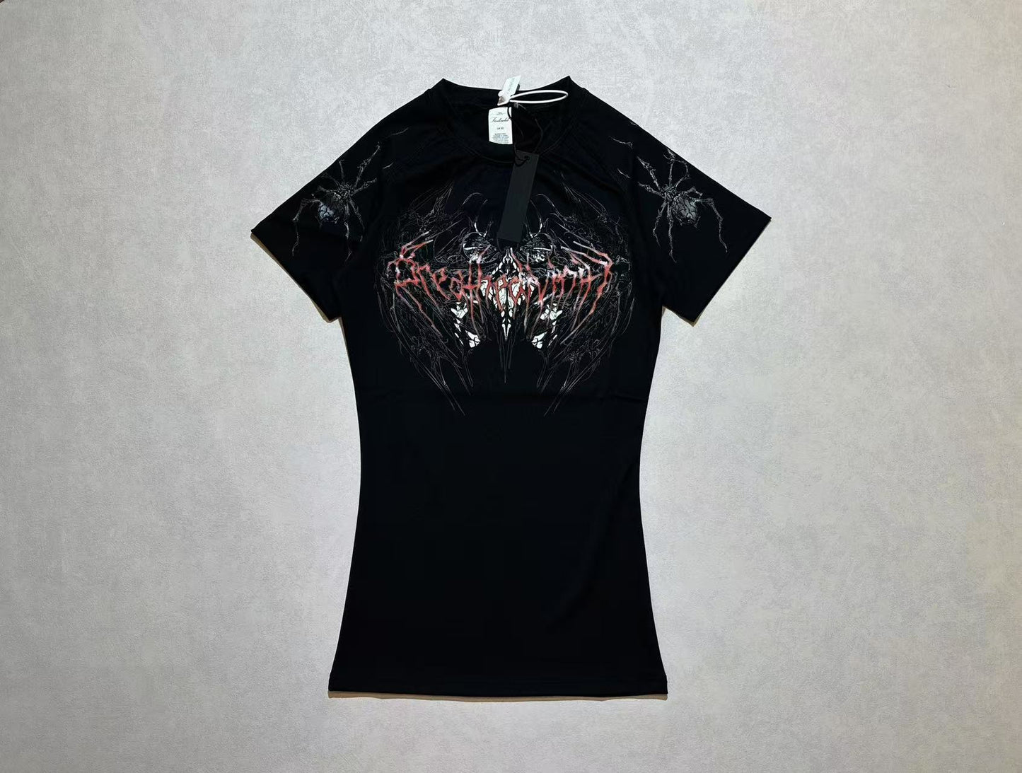 Breathedivinity Gothic Fitness Tee - Moisture-Wicking Stretch Short Sleeve