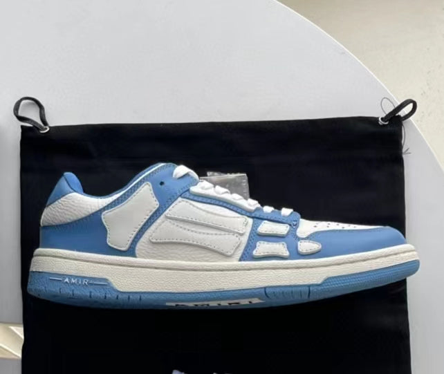 2023SS AMIRI Bone Shoes Lychee Grain Top Layer Cowhide Low-top Leisure Board Shoes