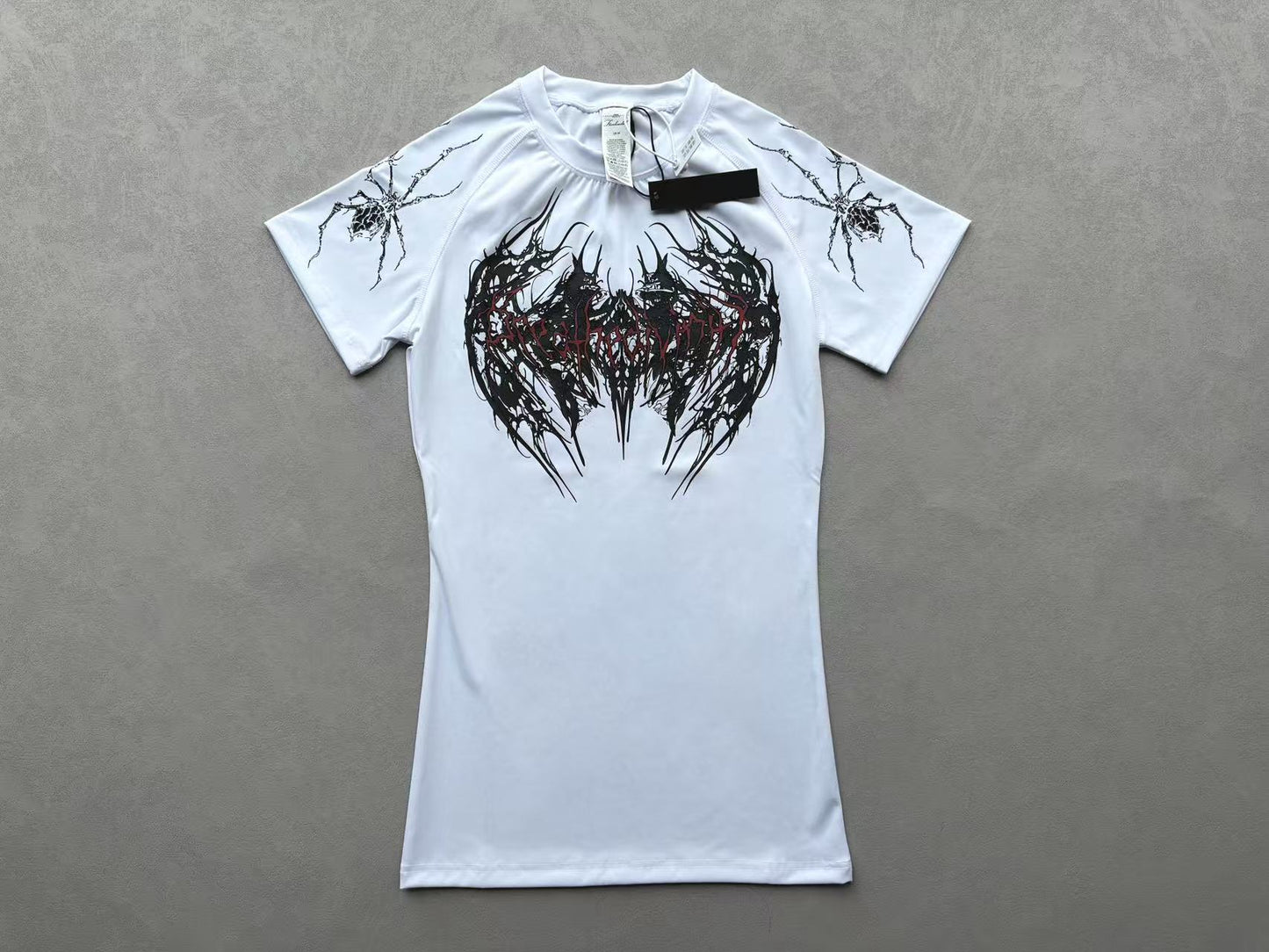 Breathedivinity Gothic Fitness Tee - Moisture-Wicking Stretch Short Sleeve