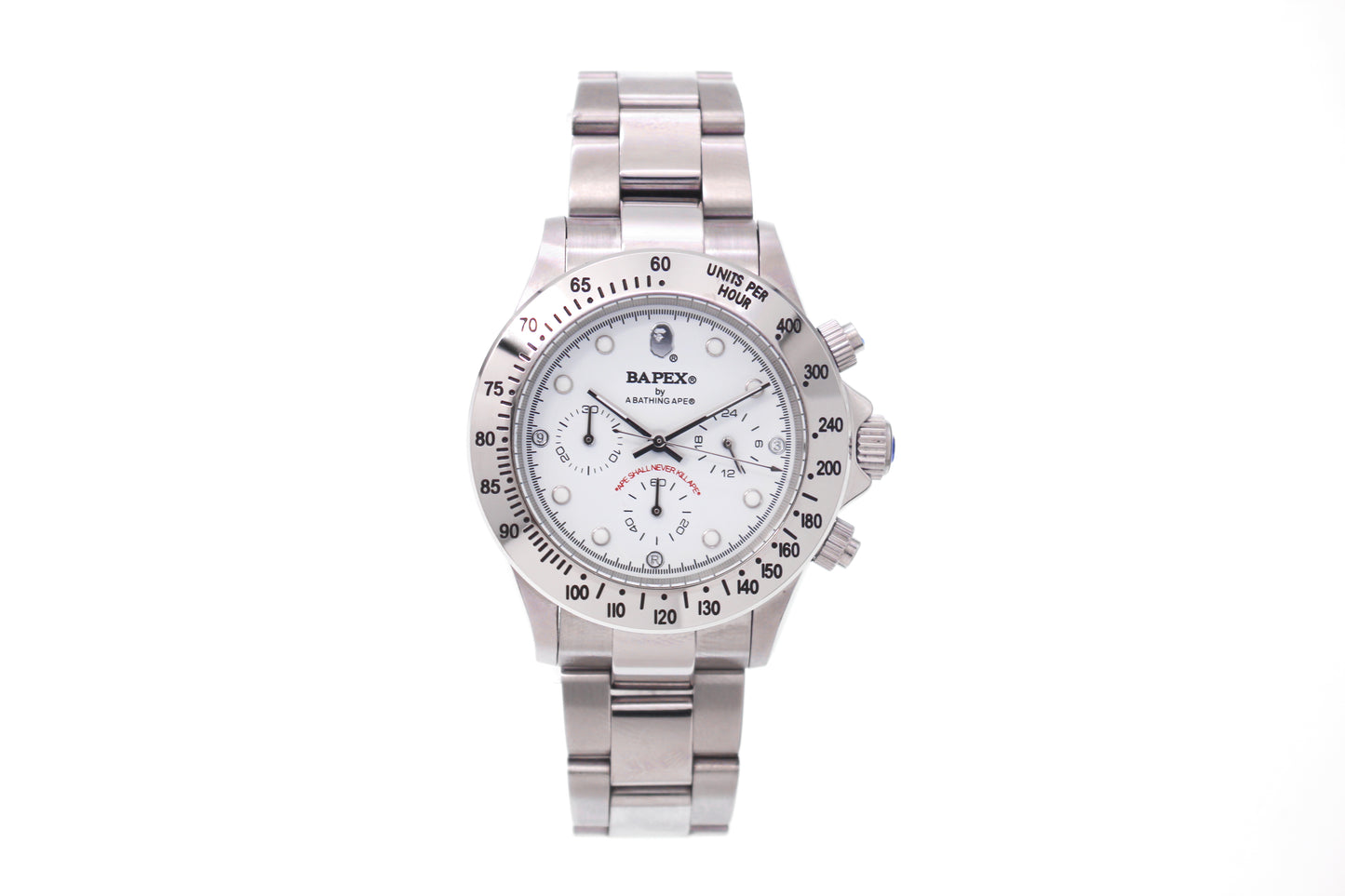 Self-made BAPEX TYPE 3 Triple-Eye Primate Head Watch - Panda Dial Quartz Chronograph