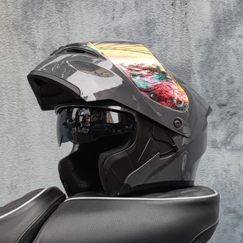 Mecha / 3C DOT Full Face Dual Visors Unisex /Bluetooth Motorcycle Helmet
