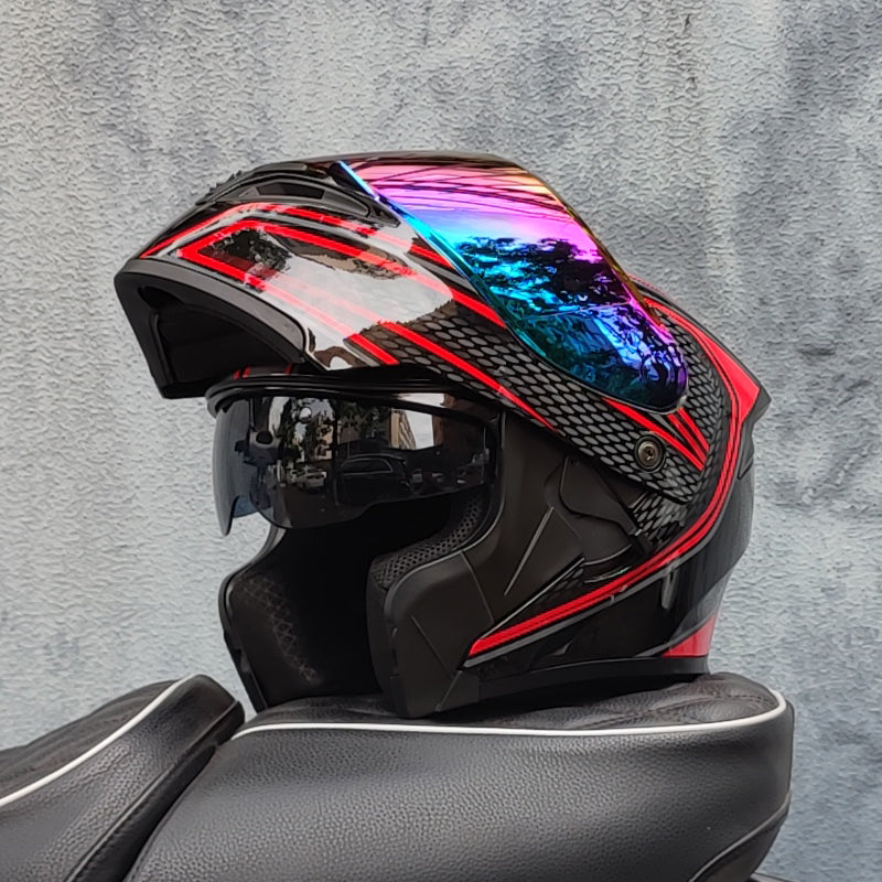 Mecha / 3C DOT Full Face Dual Visors Unisex /Bluetooth Motorcycle Helmet