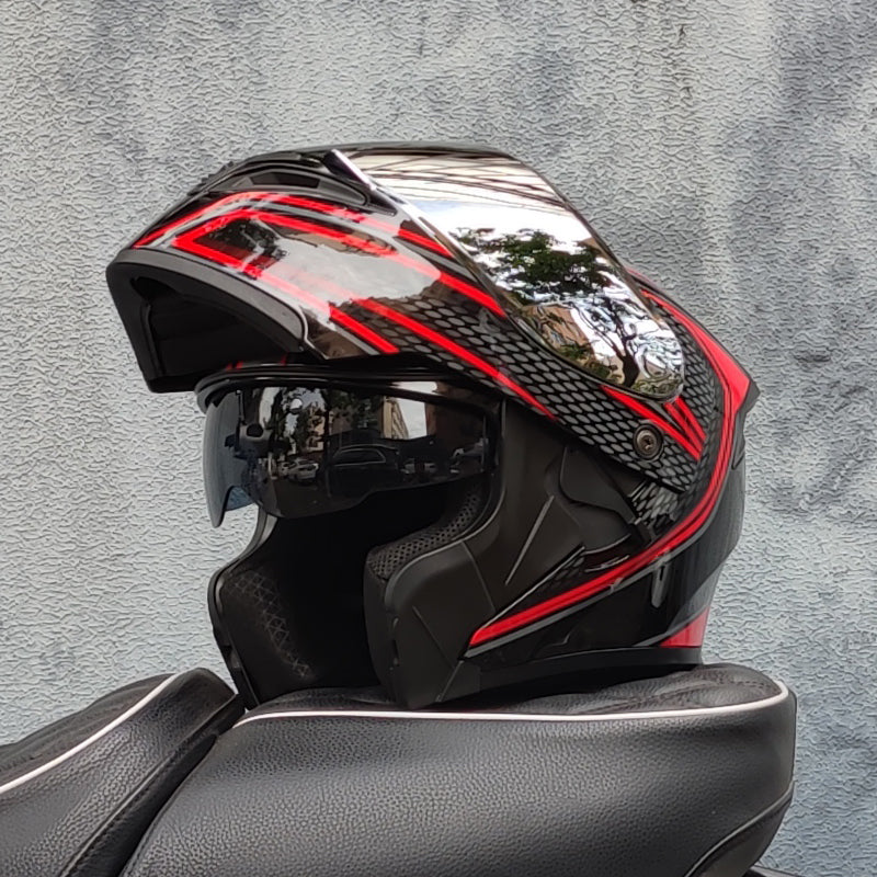 Mecha / 3C DOT Full Face Dual Visors Unisex /Bluetooth Motorcycle Helmet