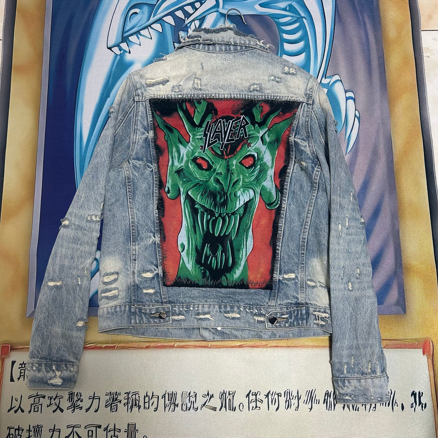 Self-made AMIRI 16OG Patchwork Back Kill Denim Jacket Metallica High-Street