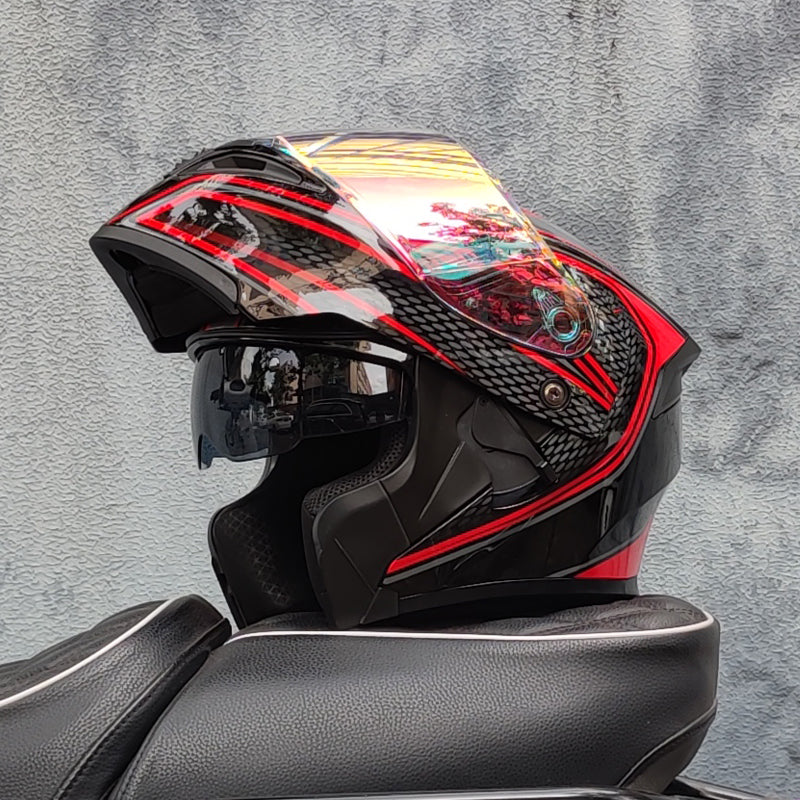 Mecha / 3C DOT Full Face Dual Visors Unisex /Bluetooth Motorcycle Helmet