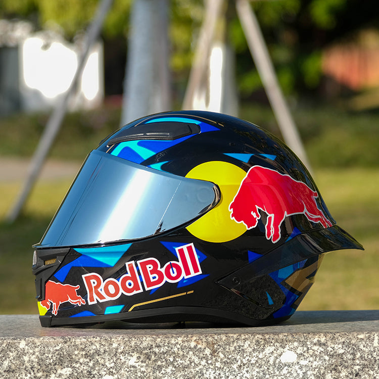 RED BULL / 3C DOT Full Face Color Dual Visors /Bluetooth Motorcycle Helmet