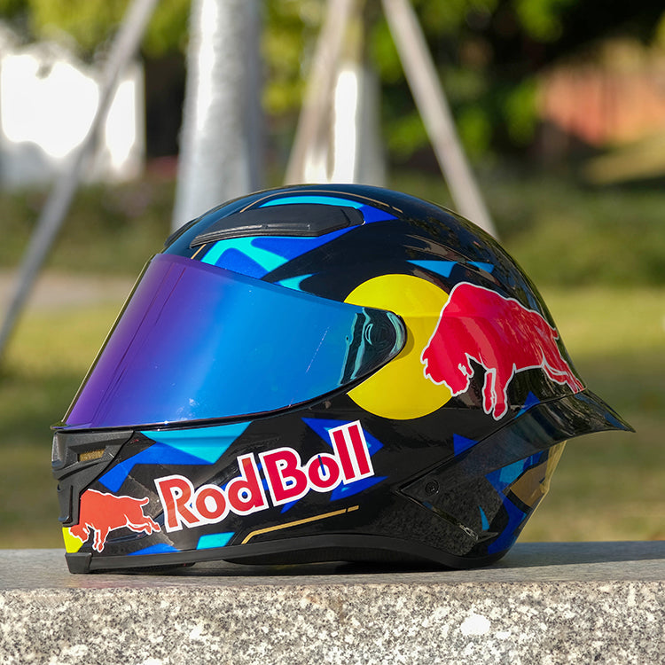 RED BULL / 3C DOT Full Face Color Dual Visors /Bluetooth Motorcycle Helmet