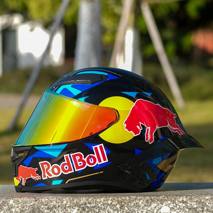 RED BULL / 3C DOT Full Face Color Dual Visors /Bluetooth Motorcycle Helmet