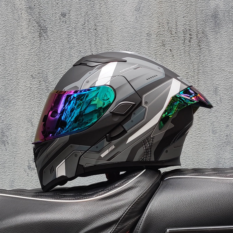 Mecha / 3C DOT Full Face Dual Visors Unisex /Bluetooth Motorcycle Helmet
