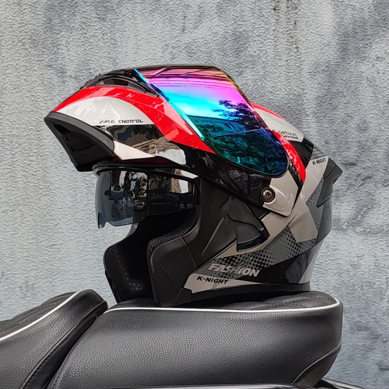 Mecha / 3C DOT Full Face Dual Visors Unisex /Bluetooth Motorcycle Helmet