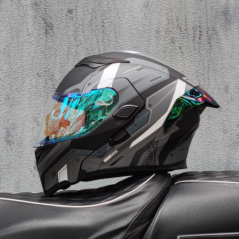 Mecha / 3C DOT Full Face Dual Visors Unisex /Bluetooth Motorcycle Helmet