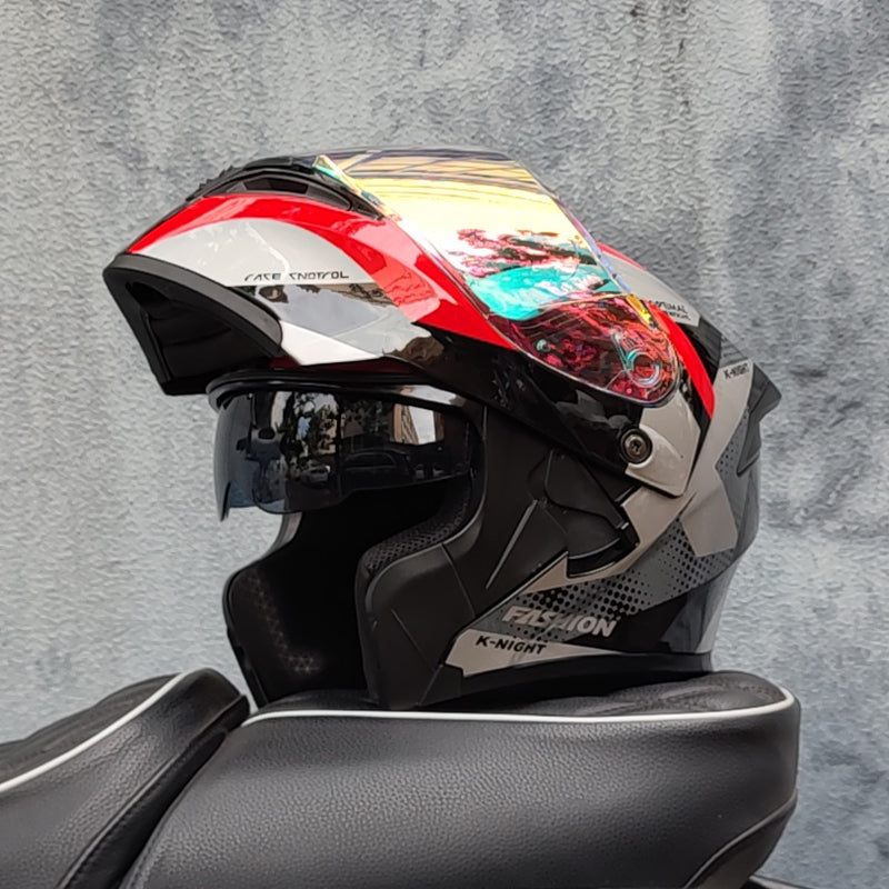Mecha / 3C DOT Full Face Dual Visors Unisex /Bluetooth Motorcycle Helmet