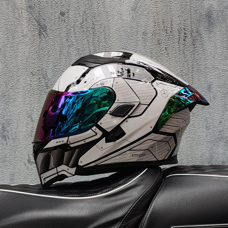Mecha / 3C DOT Full Face Dual Visors Unisex /Bluetooth Motorcycle Helmet