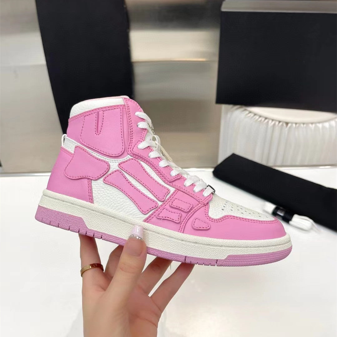 2023SS AMIRI Bone Shoes Lychee Grain Top Layer Cowhide Low-top Leisure Board Shoes