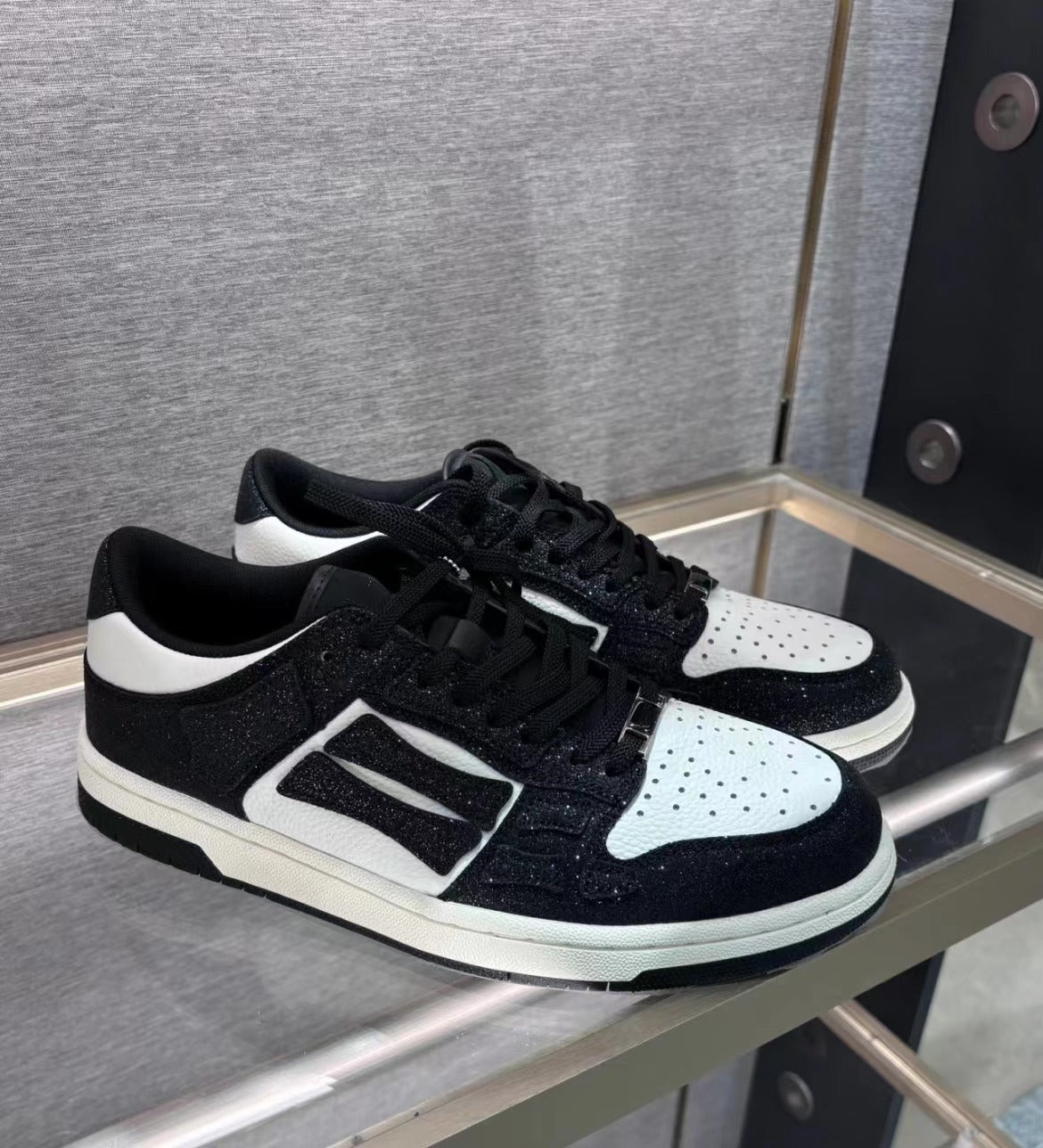 2023SS AMIRI Bone Shoes Lychee Grain Top Layer Cowhide Low-top Leisure Board Shoes