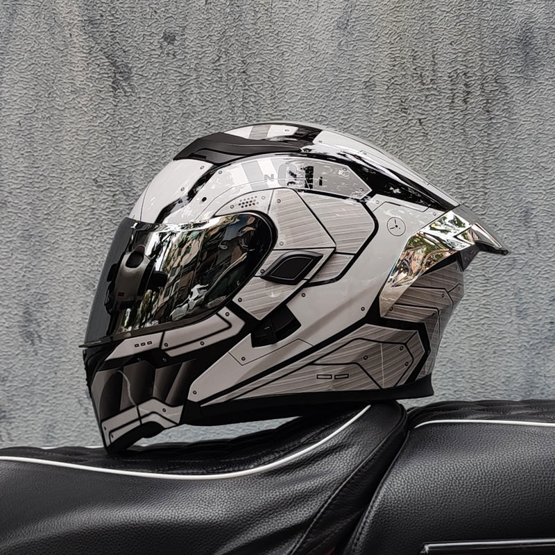 Mecha / 3C DOT Full Face Dual Visors Unisex /Bluetooth Motorcycle Helmet