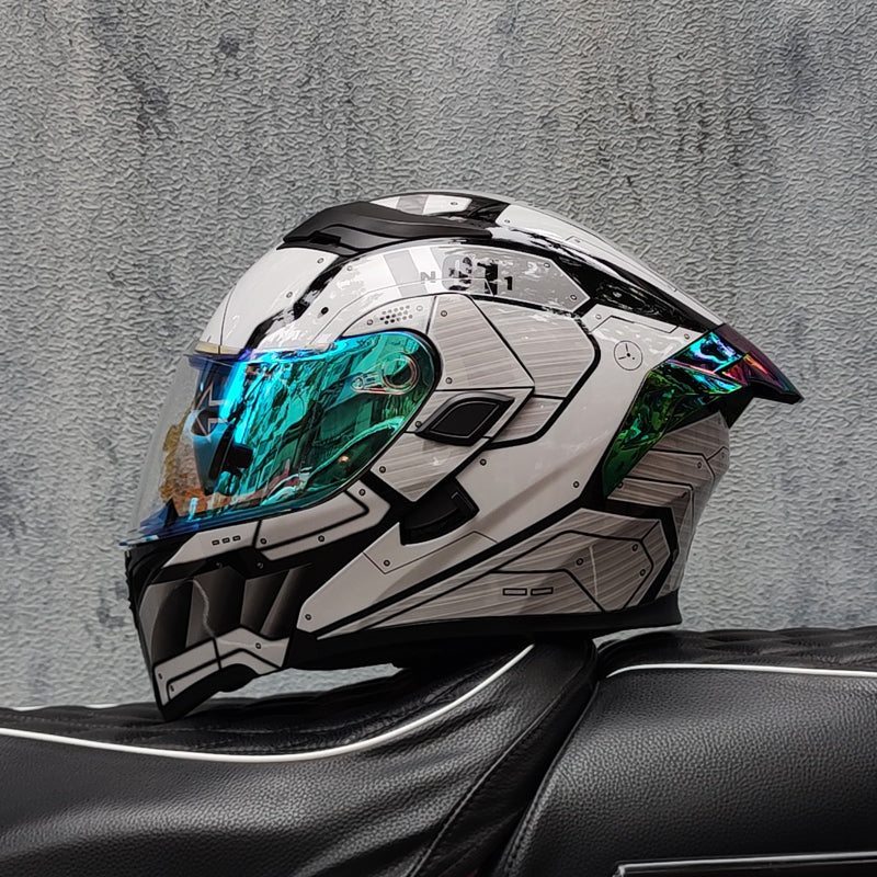 Mecha / 3C DOT Full Face Dual Visors Unisex /Bluetooth Motorcycle Helmet