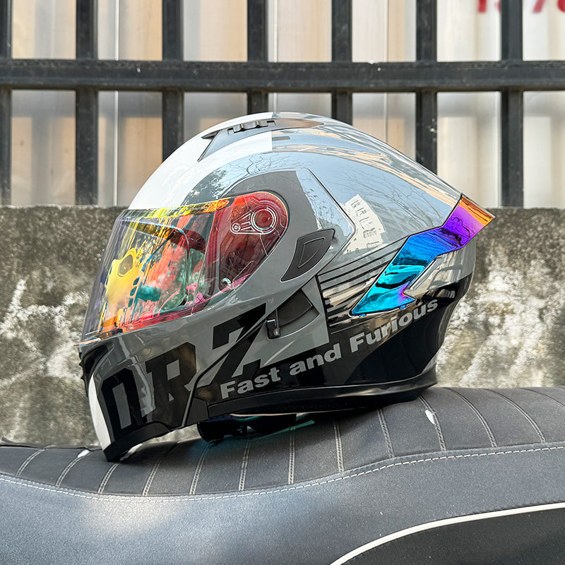 CyperPunk / 3C DOT Full Face Dual Visors Unisex /Bluetooth Motorcycle Helmet