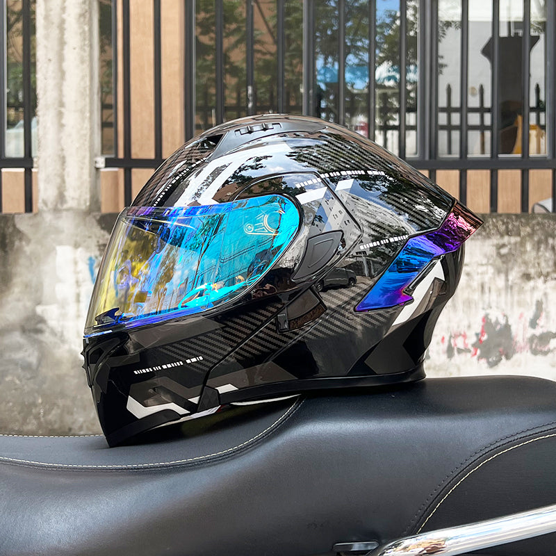 CyperPunk / 3C DOT Full Face Dual Visors Unisex /Bluetooth Motorcycle Helmet